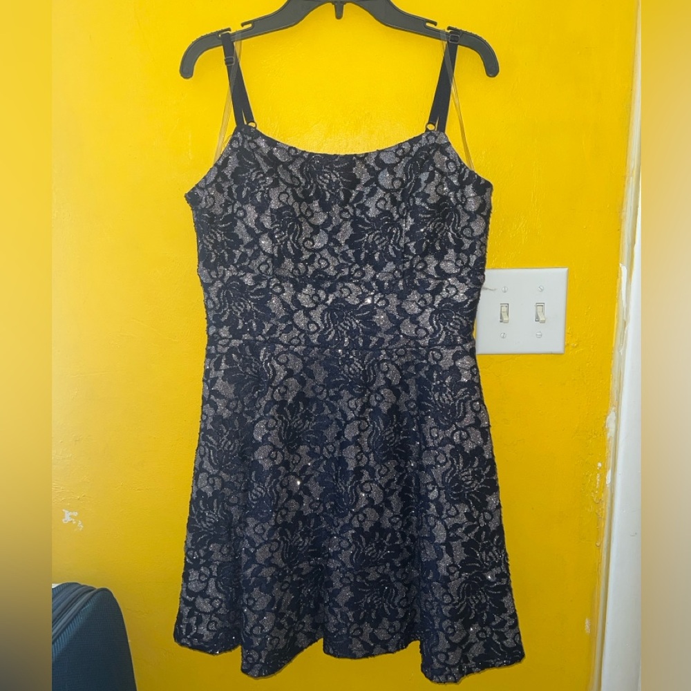 Navy blue and silver Windsor dress, size 9